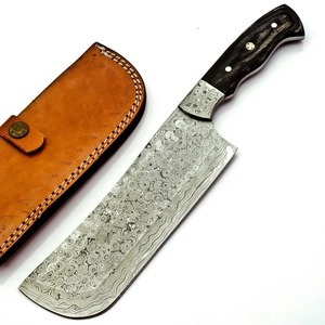 Couteau à hacher ambidextre en acier Damas forgé, artisanal, écologique, style Viking, 6-7,9 pouces, manche en bois Pakka, qualité industrielle - Product Image 2