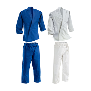 Uniforme de judo bleu 100% coton respirant, coupe régulière, unisexe adulte, vêtements d'arts martiaux - Product Image 2