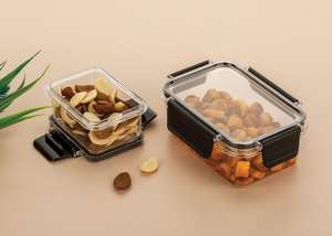 Recipientes de Vidrio Multifuncionales para Almacenamiento de Alimentos, Tapas con Cierre Seguro, Herméticos y a Prueba de Fugas, Juego de 2 Piezas para Organización de Cocina y Preparación de Comidas - Product Image 5