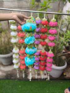 Grande Guirlande Florale Suspendue, Guirlande de Mariage Colorée, Décoration de Mandap et de Scène, Décoration Suspendue pour Diwali, Décoration Florale de Plafond pour Temple - Product Image 6
