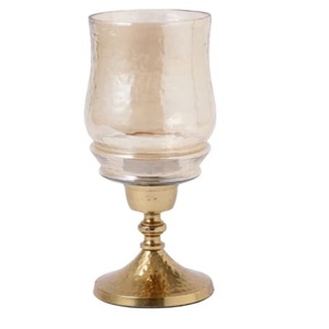 Porte-bougie décoratif fait main, support de décoration de table, finition dorée, taille personnalisée, porte-bougie hurricane - Product Image 1