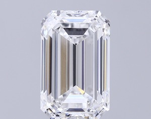 Diamant blanc de laboratoire taille émeraude, clarté VVS1, couleur E, 9,07 carats, avec une excellente finition, pour un bijou de luxe. - Product Image 1