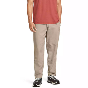 Pantalones Casuales Color Caqui para Hombre, Cintura Elástica con Cordón, Ligeros, de Poliéster y Algodón, Secado Rápido, Bolsillos Laterales, para Verano - Product Image 1