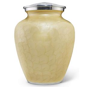 Urne funéraire classique blanche gravée, en métal jaune, pour cendres humaines adultes, style américain/européen - Product Image 2