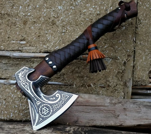 Handmade Industrial Grade Custom <b>Viking</b> <b>Axe</b> High Quality Carbon Steel <b>Axe</b> Head Wood Handle Battle-Sharp Edge THEWIZ CRAFTS - Product Image 2