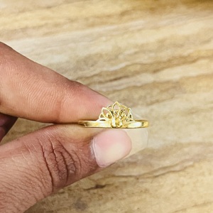 High Demand Lotus <b>Ring</b> Boho Brass <b>Ring</b> For Women 18k Gold Plated Dainty Floral Jewelry Wholesale <b>Ring</b> /OEM/ODM Support Available - Product Image 4