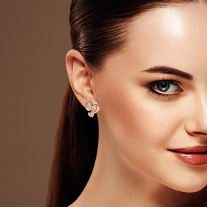 Pendientes de Aro de Oro con Diamantes Reales - Corte Redondo Brillante, Joyería Elegante para Uso Diario, Aros Colgantes - Product Image 1