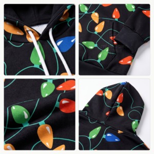 Custom Printed <b>Christmas</b> Men's Pullover <b>Hoodie</b> 100% Cotton Regular Fit Winter Eco-Friendly Breathable with Pocket - Product Image 4