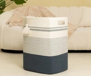 Cesta de lavandería rectangular de algodón al por mayor, artesanal, decorativa, contenedor de almacenamiento, accesorios de algodón de Vietnam - Product Image 6