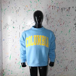 Sudadera COLUMBIA Azul Cielo con Cuello Alto, 100% Amarillo, Apliques Bordados, Cuello Ancho, URBAN PRODUCTIONS - Product Image 6