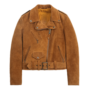 Chaqueta de Motociclista de Gamuza Marrón para Mujer, Chaqueta Corta de Gamuza Estilo Motociclista Vintage, Chaquetas de Gamuza para Mujer al por Mayor - Product Image 1
