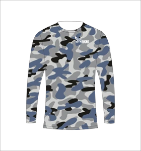 Chemise de pêche à séchage rapide camouflage gris bleu, manches longues, t-shirt athlétique par sublimation - Product Image 2