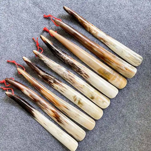 New Real Buffalo Horn Waterproof Handmade Long Handled Small Animal Shoe Horn Handicraft for Christmas and New Year Decorations - Product Image 6