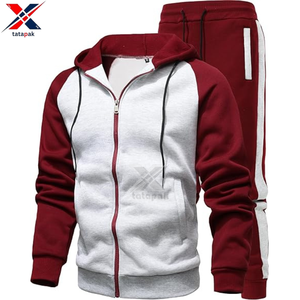 100% Cotton Streetwear Solid <b>Plain</b> Dyed Unisex <b>Tracksuits</b> with 300 Grams Fabric Weight for Autumn - Product Image 3