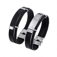 Bracelet en silicone et acier inoxydable haut de gamme, gravure personnalisée, cadeau pour homme, accessoires de bijouterie