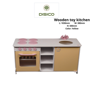 Ensemble de jouets de cuisine en bois rouge et blanc, four, évier, armoire pour enfants de 2 à 7 ans, unisexe - Product Image 3