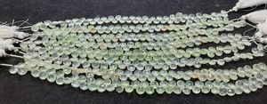 Perles de préhnite naturelle verte facettées en forme de cœur, 5,5 à 6 mm, perles de pierres précieuses de préhnite, 8 pouces, perles de préhnite en forme de cœur - Product Image 2