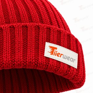 Gorro de Punto Rojo para Hombre Tiierwear, Color Sólido, Cálido para Invierno, Gorro Casual 100% Acrílico, Unisex para Adultos - Product Image 5