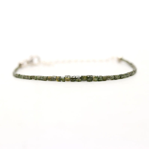 Natural Green Diamond Beaded <b>Bracelet</b> AAA Faceted Handmade Sterling <b>Silver</b> Jewelry Wholesale Supplier Luxury Gift for Party - Product Image 1