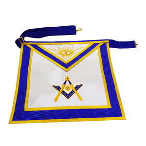 Ensemble de Regalia de Loge Bleue Maçonnique : Tablier, Collier, Gants, Accessoires d'Uniforme Brodés pour Officier Supérieur de Franc-Maçonnerie avec Bijoux - Product Image 2