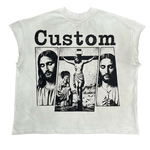 Débardeur Homme Personnalisé Jésus-Christ 2026 de Haute Qualité, Col Rond, Style Décontracté, Coton Blanc pour Hommes - Product Image 1