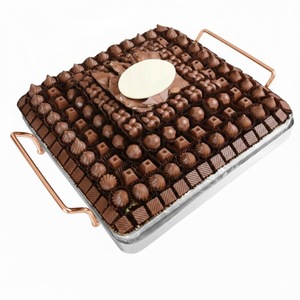 Plateau à chocolat en métal rose gold de qualité supérieure, pour servir des bonbons et des desserts, idéal pour les hôtels, les restaurants, les fêtes et la maison. - Product Image 6