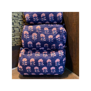 Handmade Hand Block Printed Vanity Cosmetic Bag for Women Travel Canvas Zipper Pouch Geometric Pattern <b>Makeup</b> Organizer <b>Case</b> - Product Image 6