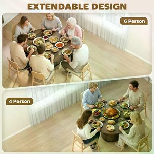 Mesa de Comedor Sólida Ovalada, Muebles de Comedor con Patrón Rectangular Hechos de Piedra Sinterizada, Material de Mármol - Product Image 4