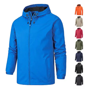 Chaqueta Impermeable con Capucha para Hombre, Recubierta de PU, Ligera, Casual, con Cierre Frontal, Logotipo Personalizado, Colores Personalizados, para Otoño - Product Image 6