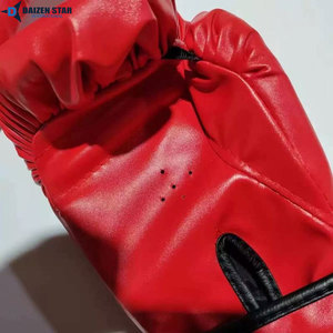 Guantes de Boxeo Internacionales Daizen Star, Rojos, de Cuero PU, con Cordones, Correa de Muñeca Ajustable, Equipo de Entrenamiento para Adultos - Product Image 5
