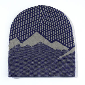 Gorro de Punto Jacquard con Patrón Geométrico Unisex, 56-58CM, Gorro de Invierno, Estilo Casual, Acrílico, Cálido, para Exteriores, para Adultos - Product Image 6