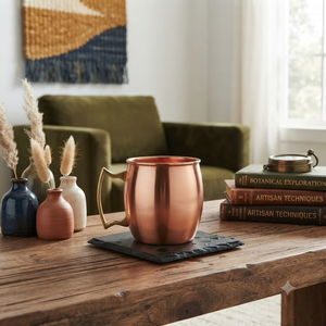 Taza Moscow Mule de Cobre Puro al por Mayor con Asa de Latón, Hecha a Mano, para Cerveza, Café, Cócteles, Proveedor de Fábrica OEM ODM - Product Image 3