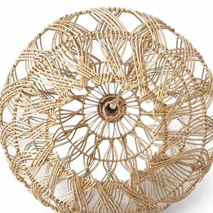 CUP LAMP DIO Handwoven Rattan Pendant Lamp Shade Natural Boho Hanging <b>Light</b> <b>Cover</b> Home Decor Eco Friendly Artisan - Product Image 3