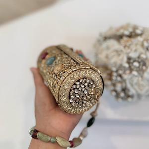 Bolso de Mano Tipo Clutch con Pedrería, Hecho a Mano, de Lujo, para Mujer, Elegante, para Fiestas y Bodas, 2026 - Product Image 4