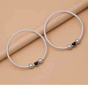 Minimal Silver Heart Charm <b>Anklet</b> <b>Bracelet</b> for Women and Girls - Product Image 5