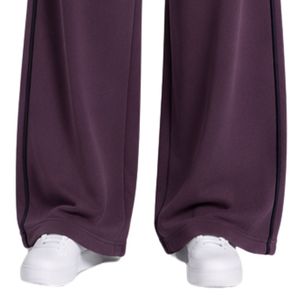 Custom Plum Wide Leg Sweatpants Women Elastic Waist Loose Fit Cotton Fleece Trousers Oversized Casual <b>Lounge</b> <b>Pants</b> With Pockets - Product Image 3