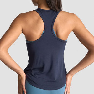 <b>Ladies</b> Curved Hem Loose Fit Plus Size Sleeveless Breathable Summer Wear Gym Clothes <b>Tank</b> <b>Top</b> Quick Dry Activewear Plain Set - Product Image 5