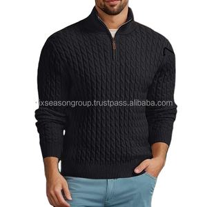 <b>Men's</b> Sweaters Wool Cashmere Blend Heavyweight Patchwork Front Logo Stylish <b>Long</b> <b>Cardigan</b> - Product Image 1