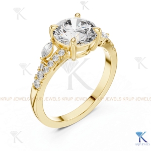 แหวนเพชรแล็บโกรว์ทรงเอเมอรัลด์ 2.00 กะรัต ดีไซน์เกลียวแบบเถาวัลย์ ทองคำแท้ 14K 18K หรูหรา สำหรับทั้งชายและหญิง เหมาะเป็นของขวัญสำหรับงานปาร์ตี้ - Product Image 4