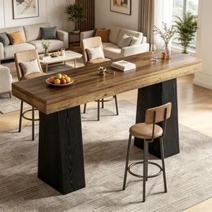 Tavolo da Bar Moderno in Legno e Vetro per Hotel, Eventi e Altro - Product Image 1