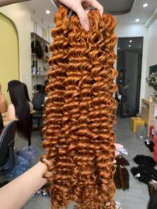 Vente en gros directement d'usine à la mode couleur printemps Curl vietnamien vierge Remy humain aligné dentelle Bundle 6-32 pouces - Product Image 5