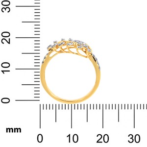 Anillo de Hoja con Diamantes Brillantes en Oro Amarillo Premium, Diseño Natural Delicado, Joyería de Alta Gama para Mujer - Product Image 5
