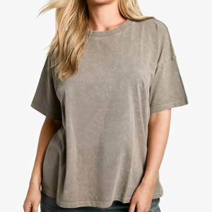 Camiseta Casual Oversize de Alta Calidad para Mujer, Venta al por Mayor, Personalizada, de Algodón, Tejido de Felpa, Antiarrugas, Transpirable, Manga Corta, Deportiva - Product Image 6