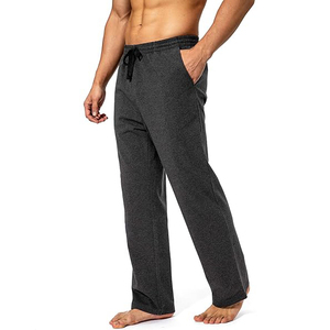 Men's Dark Gray Cotton Sweatpants Elastic Waist <b>Drawstring</b> Casual Jogging Pants Side Pockets Breathable Midweight Autumn Wear - Product Image 2