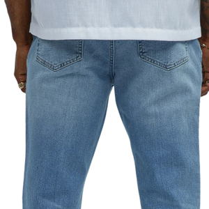 Jeans de Hombre, Color Azul Claro, Corte Ajustado, Estilo Casual, Vintage, 100% Algodón, Secado Rápido - Product Image 4