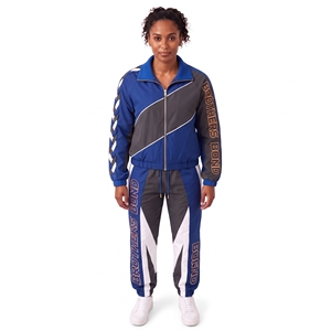 Ensemble de survêtement pour femme personnalisé, couleur bordeaux, avec empiècements gris, veste à col bomber, pantalon de sport, ensemble 2 pièces, vêtements de sport décontractés - Product Image 4