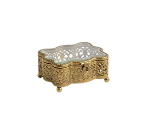 Caja de Joyería de Vidrio de Color Verde Premium con Diseño Geométrico y Paneles con Detalles en Dorado, Contenedor de Almacenamiento para Regalos, Caja de Joyería de Latón - Product Image 6
