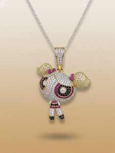 Pendentif Moissanite Fille Superpouvoir en Argent 925, Motif Bulles de Pierre Colorées, Style Mignon, Idéal pour Cadeau, Bijoux Fins, Pendentifs & Breloques - Product Image 4