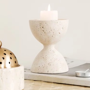 Par de Quemadores de Incienso Minimalistas de Travertino con Tapa de Latón, Ecológicos, para Aromaterapia, en Caja de Cartón, Aptos para Todas las Estaciones - Product Image 3