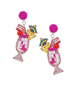 Boucles d'oreilles pendantes de mariée de luxe, brodées à la main, certifiées IGI, tendance, style bohème, avec perles de rocaille, pour travaux d'aiguille - Product Image 6